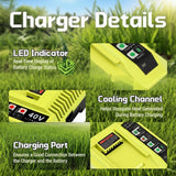 40V OP401 Dual Fast Charger for Ryobi 40V Lithium Battery Charger OP4015 OP4026