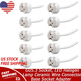 GU5.3 Socket, LED Halogen Lamp Ceramic Wire Connector Base Socket Adapter