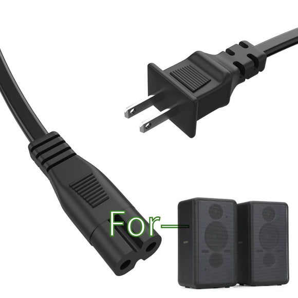 2-Prong AC Power Cord for Sony SA-RS3S SA-LRS3S SA-RRS3S Rear Wireless Speaker