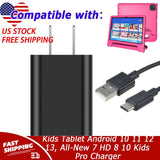 Charger for Kids Tablet Android 10 11 12 13, All-New 7 HD 8 10 Kids Pro