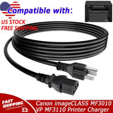 UL 6ft Power Cord For Canon imageCLASS MF3010 VP MF3110 MF3240 MF414dw Printer