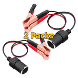 2 PCS Lighter Extension Cord, Car Female Lighter Socket to 50A Battery Alligator