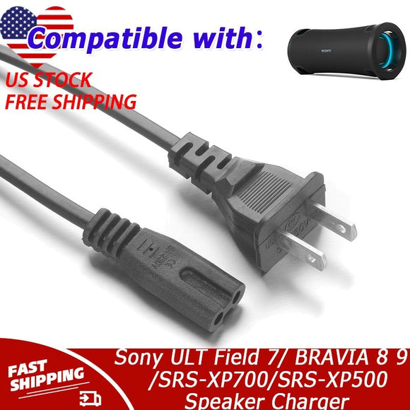 2 Prong AC Charger For Sony ULT Field 7/ BRAVIA 8 9/SRS-XP700/SRS-XP500 Speaker