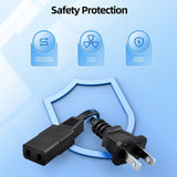 8ft 2-Prong Square AC Power Cable Lead for Korg Concert DP-3000C Digital Piano