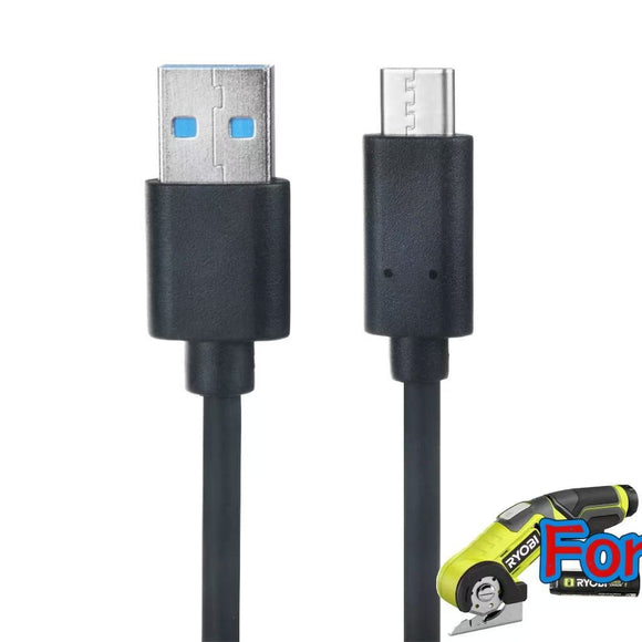 USB-C Cable For Ryobi USB Lithium Power Cutter KIT - USB 3.0 A to USB 3.1 Type C