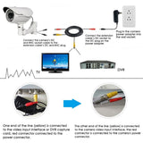 49FT BNC Cable Security Camera Wire Cord with BNC Connectors & RCA Adapter Black