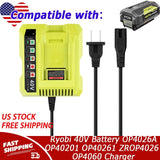 Charger For Ryobi 40V Battery OP4026A OP40201 OP40261 ZROP4026 OP4060