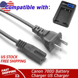 5ft AC Power Cord Cable Lead for Canon 700D Battery Charger US