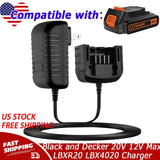 Charger for Black and Decker 20V 12V Max Lithium Battery LBXR20 LBX4020 LBX20