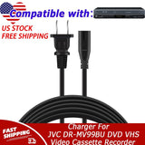UL 6ft AC Power Cord Cable For JVC DR-MV99BU DVD VHS Video Cassette Recorder