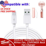 Charger for JISULIFE Handheld Mini Fan, WiHoo Fan, CIVPOWER Neck Fan