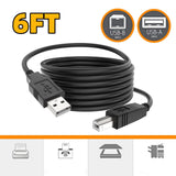 6ft USB Cable for HP Officejet Printer J3600 4215 4655 5746 J5780 6962 6968 8740