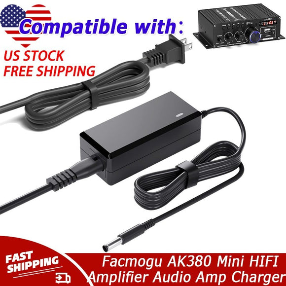 12V AC/DC Adapter Charger For Facmogu AK380 Mini HIFI Power Amplifier Audio Amp