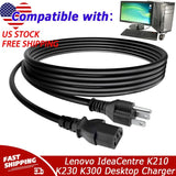 UL 6ft AC Power Cord For Lenovo IdeaCentre K210 K220 K230 K300 K305 K320 Desktop