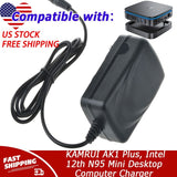 12V AC Charger For KAMRUI AK1 Plus, Intel 12th N95 Mini Desktop Computer