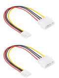 (2-Pack)4 Pin LP4 5.25 Molex to 3.5 Floppy Drive 4 Pin Female FDD Power Cable