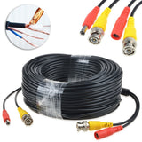 148FT BNC Cable Security Camera Wire Cord with BNC Connector & RCA Adapter Black