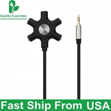 3.5mm Splitter Cable 1 Male to 5 Port Female Earphone Headset Splitter Adapter