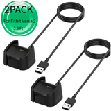 2 Pack 3.3ft USB Cord Charger for Fitbit Versa 2 Smart Watch Cable Stand Dock