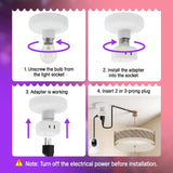 E26 4 Prong Design Light Bulb Socket Adapter