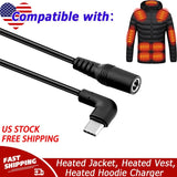 12V Step-Up Adapter Charger Cable for Heated Jacket, Heated Vest, Heated Hoodie