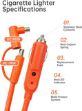 6.6FT 12V/24V Car Charging Cable For Anker powerhouse 523 533 Power Station