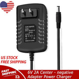 6V 2A AC Adapter Power Supply Charger Cord 5.5mm x 2.1-2.5mm Center - negative