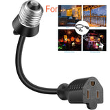 3 Outlet Light Socket Adapter For E26/E27 for Indoor Outdoor Porch Garage Patio