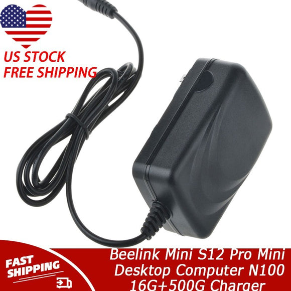 12V AC Charger For Beelink Mini S12 Pro Mini Desktop Computer N100 16G+500G