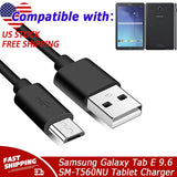 5ft Micro USB Charger Cord Cable For Samsung Galaxy Tab E 9.6 SM-T560NU Tablet