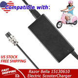 24V 2A AC Adapter Charger For Razor Bella 15130610 Electric Scooter Power Supply