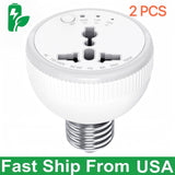 2 PCS E26/E27 Light Socket Outlet Adapter with 3 Auto Smart Timer Setting ,Light