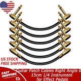 Guitar Patch Cables Right Angle 6Inch 15cm 1/4 Instrument for Effect Pedals