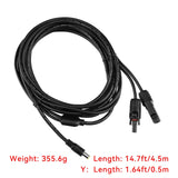 16.5FT Solar Cable with Solar Panel Connector to DC7909 For BougeRV B277 Battery
