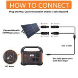 16.5Ft Solar to 8mm Adapter Cable For Jackery 1000 Pro / 600 Plus / 700 800