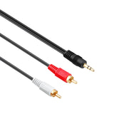 3.5mm to RCA Cable, 2 Male RCA to Aux Stereo Audio Adapter,Shielded 1/8 to 2RCA