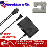 Foot Pedal Power Cord For Singer Sewing Machine,D Shape Plug For Singer 4452