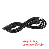 6Ft UL 3Prong Charging Cable for NEMA 5-15P to IEC320C5 10A 300V Universal