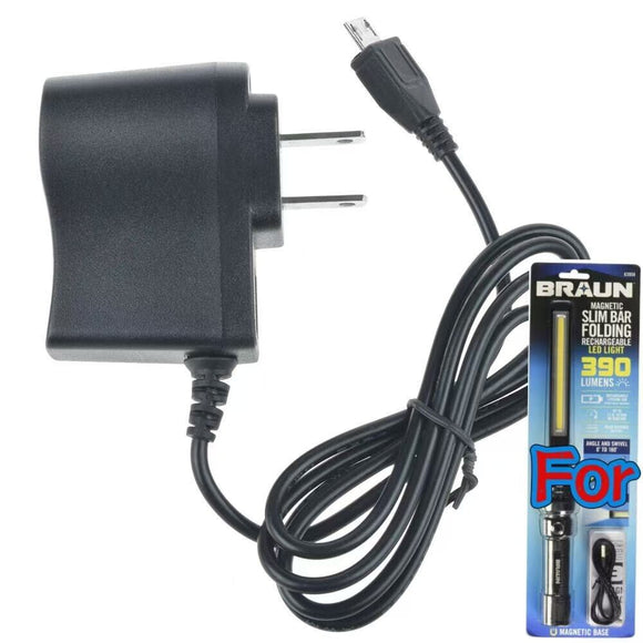 AC Adapter For 63958 BRAUN 390 Lumen Folding LED work light