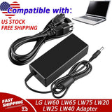 AC Adapter Charger For LG LW60 LW65 LW75 LW20 LW25 LW40 Power Cord Supply PSU US