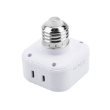 Light Socket Outlet Adapter 1000W E26 Bulb Socket to 3/2 Prong Outlet Converter