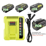 Charger For Ryobi 40V Battery OP4026A OP40201 OP40261 ZROP4026 OP4060