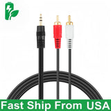 3.5mm to RCA Cable, 2 Male RCA to Aux Stereo Audio Adapter,Shielded 1/8 to 2RCA