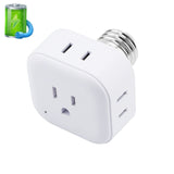 Light Socket Outlet Adapter 1000W E26 Bulb Socket to 3/2 Prong Outlet Converter