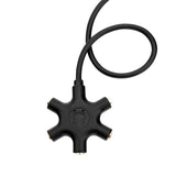 USB A/C to Headphone Splitter, 5-Jack 3.5 mm Audio Headphone Splitter Stereo