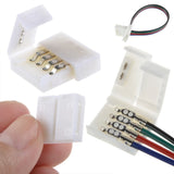 20pcs 4-Pin RGB LED Light Strip Connectors 10mm Unwired Gapless Solderless
