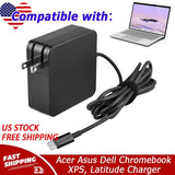 USB-C Laptop Charger for Acer Asus Dell Chromebook XPS, Latitude