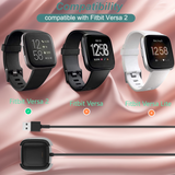 2 Pack 3.3ft USB Cord Charger for Fitbit Versa 2 Smart Watch Cable Stand Dock