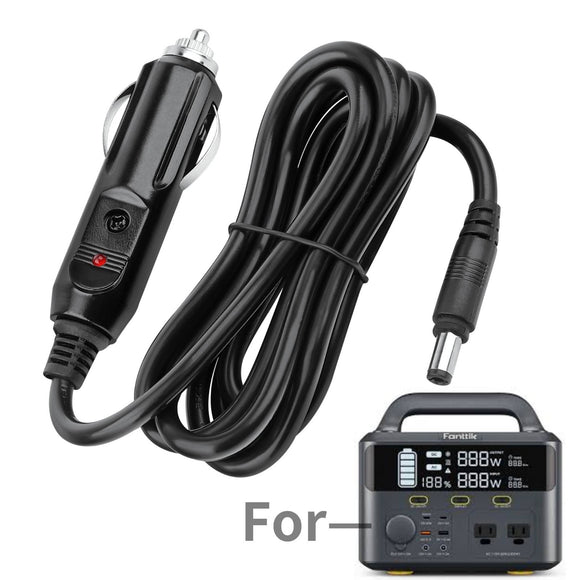12V Car DC Adapter for Fanttik EVO 300 299Wh Portable Power Station Charger Cord