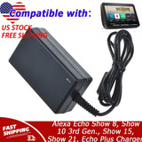 30W Charger for Alexa Echo Show 8, Show 10 3rd Gen., Show 15, Show 21, Echo Plus